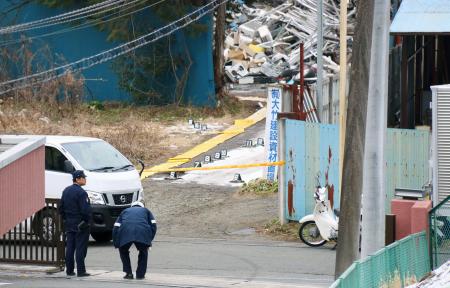 茨城の資材置き場に男性遺体 目隠し、顔面血だらけ