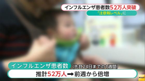 新潟県がインフル「警報」 １機関の患者数３９・４４人