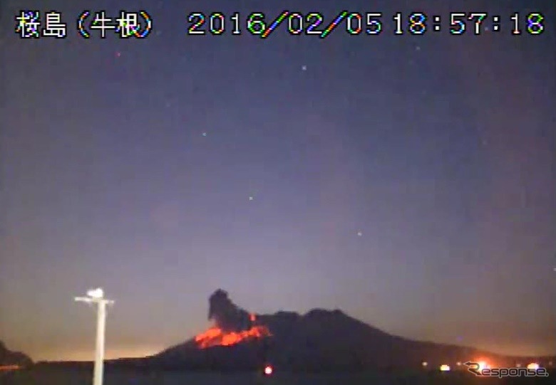 桜島噴火警報警戒レベル3、少量の降灰も