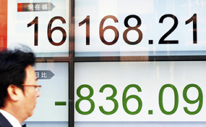 日経平均全面安、午前の終値８３６円安 2016年02月09日 12時27分