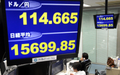 東証前引け、大幅続落 １万6000円下回る、円高重荷で売り続く