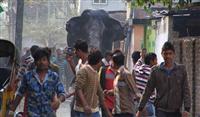 インドの街で野生ゾウ大暴れ！ やじ馬がスマホ撮影で大混乱…建物約１００カ所被害