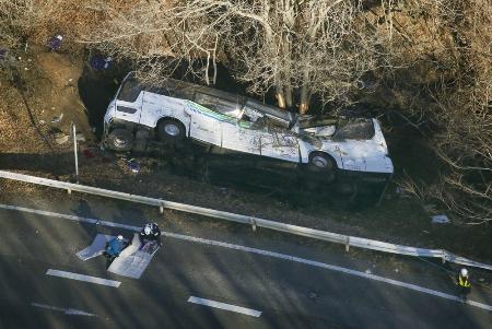 転落直前は時速９６キロ 軽井沢のバス事故