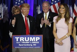 米大統領選指名争い第3戦、共和トランプ氏・民主クリントン氏勝利