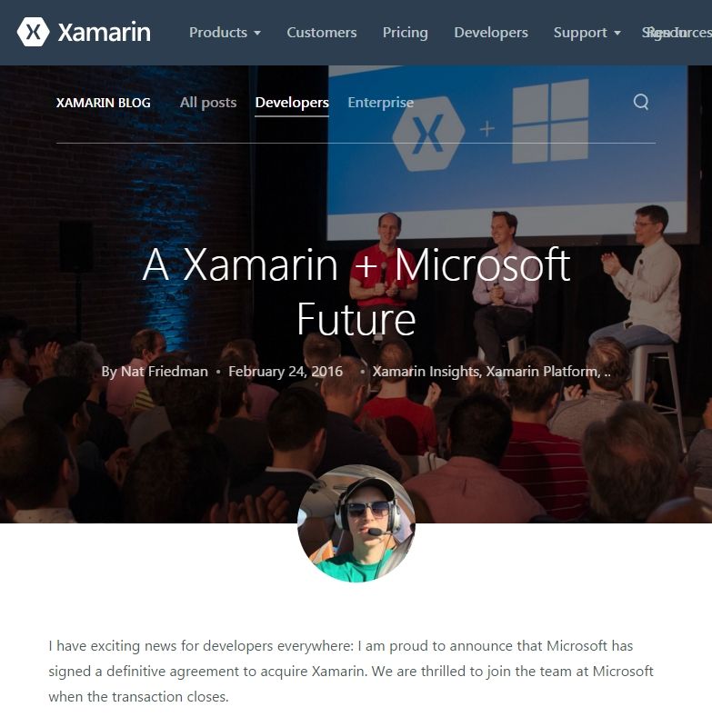 Microsoft、マルチプラットフォームアプリ開発プラットフォームのXamarinを買収