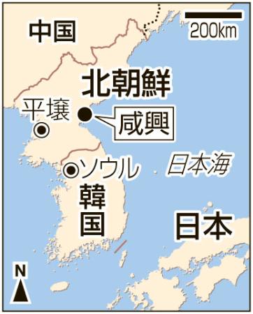 北朝鮮が飛翔体５発発射 ２００キロ飛び日本海落下