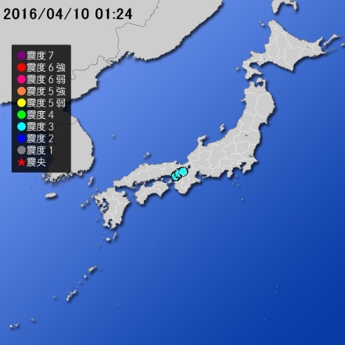 京都、大阪、兵庫で震度３