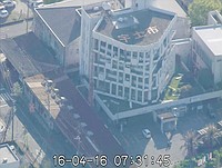 半壊の市役所、道路も寸断＝陸自ヘリ上空映像－熊本地震
