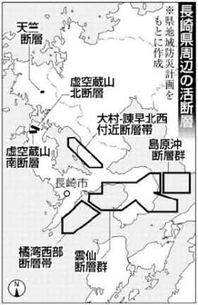 雲仙断層群でＭ７・３想定も 長崎大・高橋名誉教授 [長崎県]