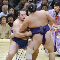 白鵬、稀勢に完敗 鶴竜、１敗守り単独首位…春場所１３日目