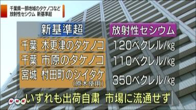 【放射能漏れ】 千葉と宮城で新基準値超 ４月採取で初