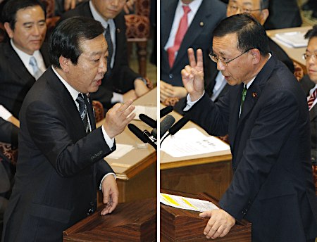 党首討論 野田首相、消費税増税法案が不成立なら解散・総選挙も辞さない覚悟示す