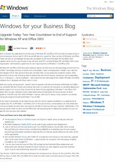 Windows XP/Office 2003の延長サポート終了まであと2年 - Vistaは4月10日にメインストリームサポート終了