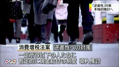 低所得者に年１万円給付検討 政府・民主、消費増税時に