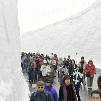 北アルプスに春…立山黒部アルペンルート開通