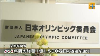 不適切助成金、ＪＯＣなどに１億円超返還命令