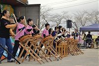 大川さくらまつり 子供ら太鼓披露