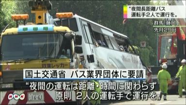 国交省、運転手２人体制を要請 長距離夜行バスで