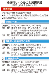 再処理と廃棄の併存が有利 核燃サイクルで原子力委