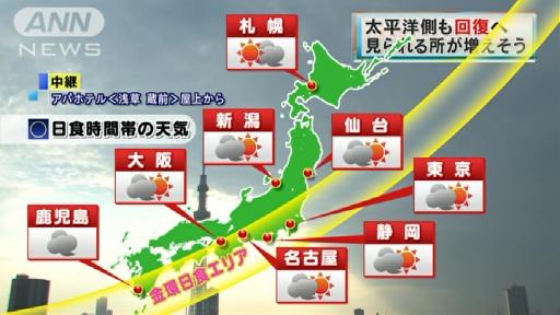 予想より回復早いか 金環日食で気になる天気は？