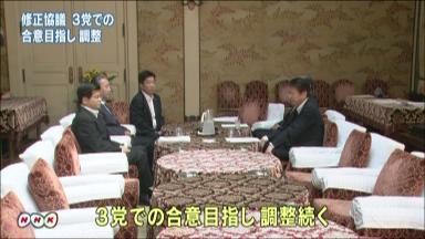 修正協議 ３党合意へ調整続く