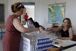 ギリシャ、財政緊縮派が第１党へ 出口調査、連立発足も