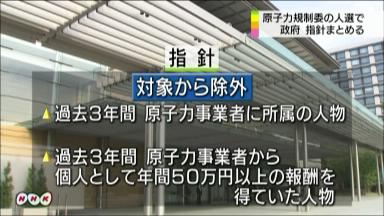 「原子力ムラ」排除へ、規制委 人事でガイドライン